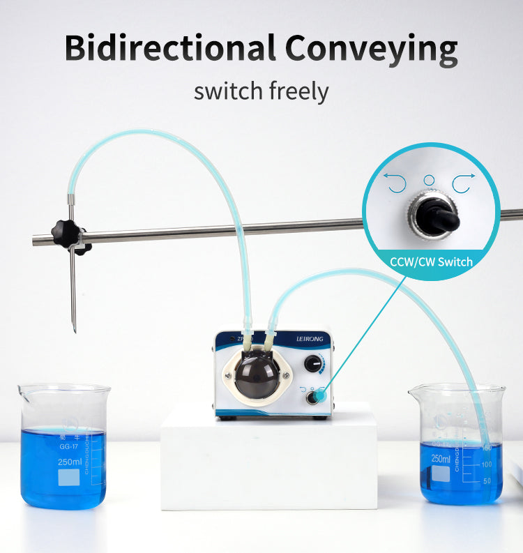 ZP200 24V DC Speed Adjustable Peristaltic Pump Food-Grade Reversible Lab Dosing 35-200mL/min