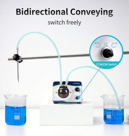 ZP200 24V DC Speed Adjustable Peristaltic Pump Food-Grade Reversible Lab Dosing 35-200mL/min
