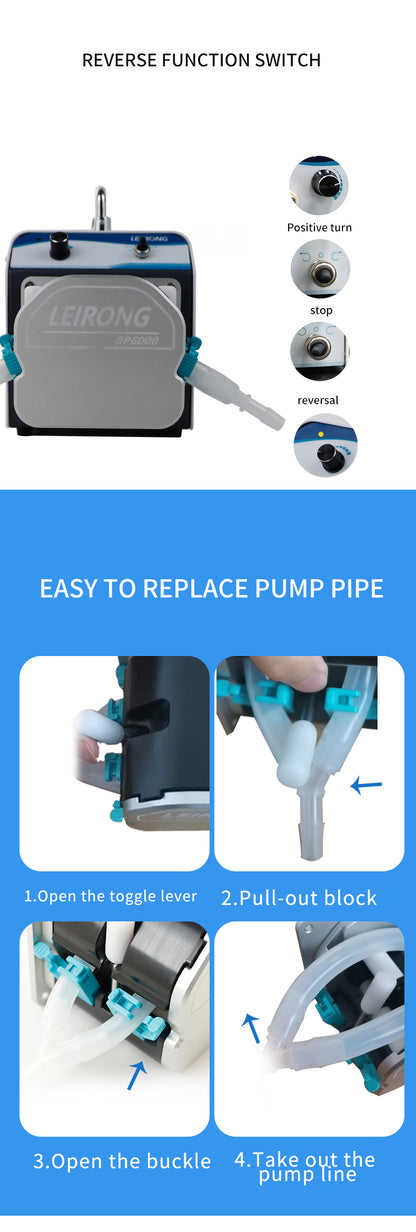 ZP6000 High Flow Dual Channel Peristaltic Pump 280-5800ml/min Variable Speed Reversible