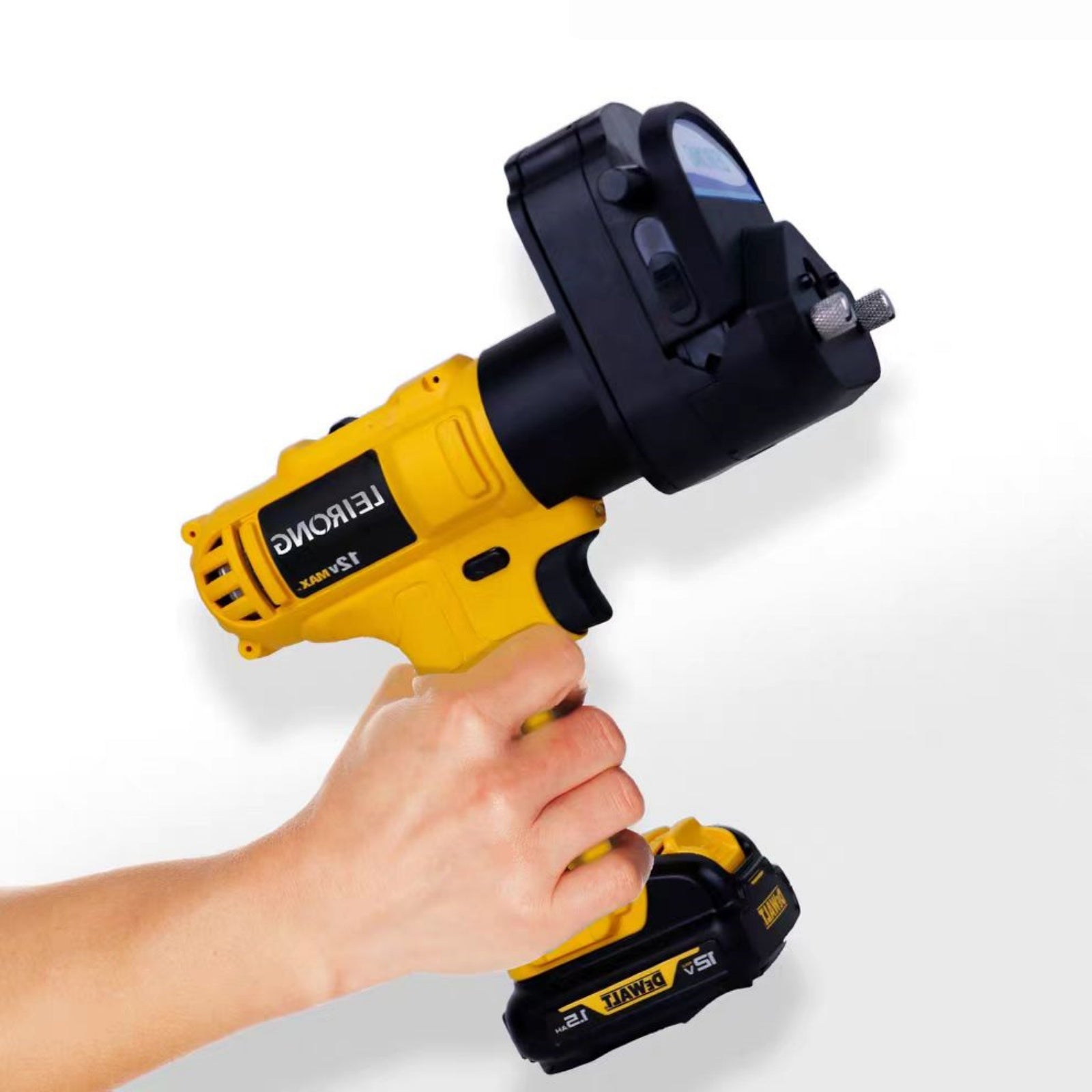 Yellow Cordless Handheld Sampling Pump - Portable Battery-Powered Air Sampler for Industrial Use
