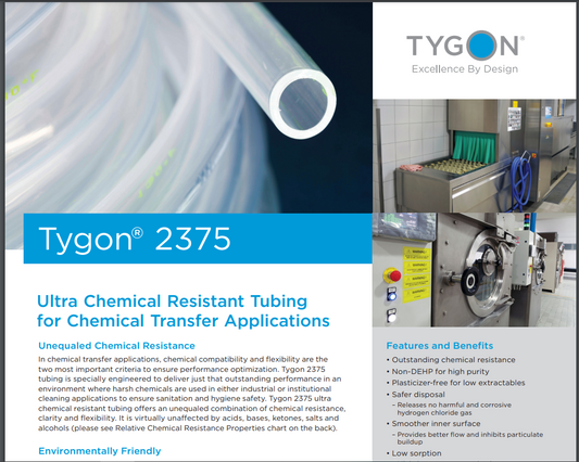 15 m /pk Tygon 2375 2075 Chemical Transfer Tubing Super Anti-corrosion, Organic Solvent, Ink, Sulfuric Acid Hose