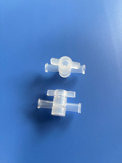 2-Way Luer Stopcock, Dual Female Luer Lock, Medical-Grade PP, 10/pk