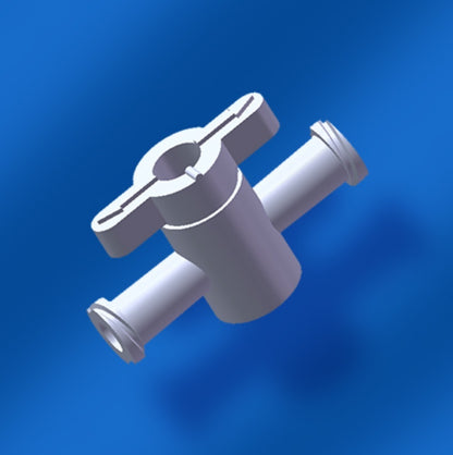 2-Way Luer Stopcock, Dual Female Luer Lock, Medical-Grade PP, 10/pk