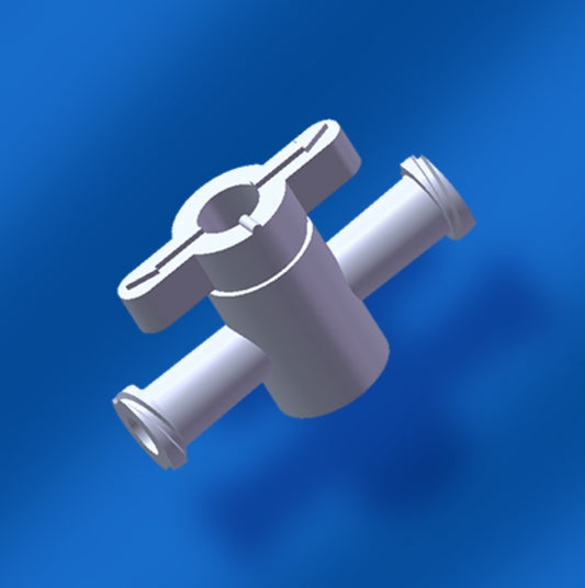 2-Way Luer Stopcock, Dual Female Luer Lock, Medical-Grade PP, 10/pk