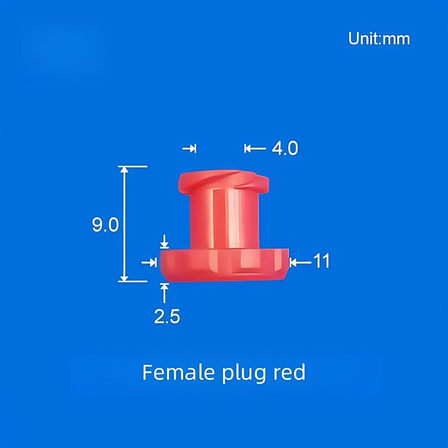 Female plug red, luer lock dust-proof red medical tubing end stopper cap
