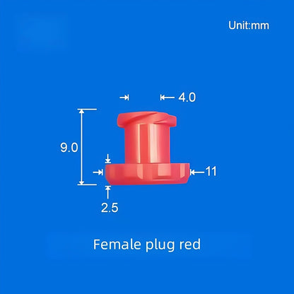 Female plug red, luer lock dust-proof red medical tubing end stopper cap
