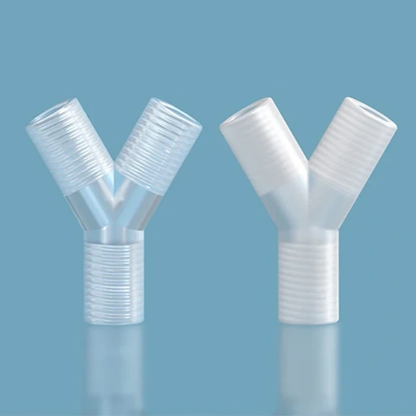 Y Three Way Thread Connector with Female Thread UNF 1/4-28, PP, PTFE Options
