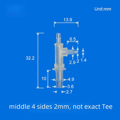 100pcs Barb Tee Reducing Adapter, 3-Way Barb Reducer Fittings, Plastic Hose Connectors