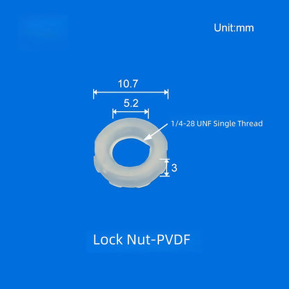 10 /pk Luer Bulkhead Panel Connector PP Food grade Plastic Panel Mounting Tube Connector