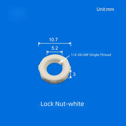 10 /pk Luer Bulkhead Panel Connector PP Food grade Plastic Panel Mounting Tube Connector