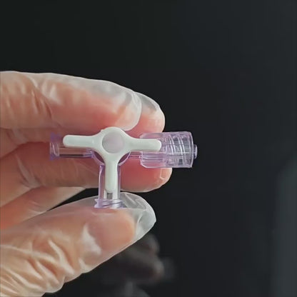 3-Way Luer Stopcock Valve, Locking Male to Dual Female Luer, Medical Fluid Control, PC