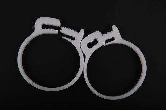 Abrazadera para manguera Abrazadera para tubería Plástico POM Blanco o negro