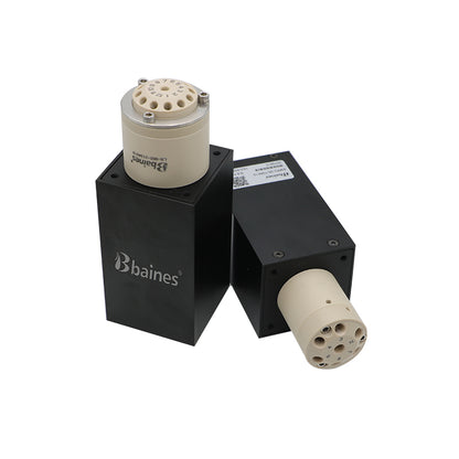 BMRV multi-way valve with product label, motorized rotary switching valve for analytical instruments and sample injection systems
