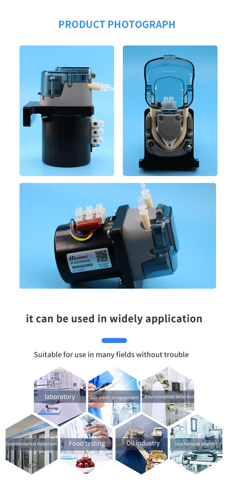 BP300 Peristaltic Pump, AC Motor 110V/220V, 400mL/min, OEM