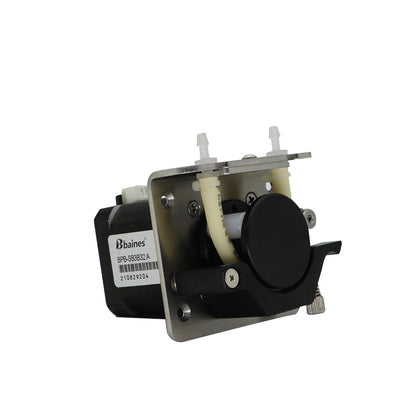 BPB stepper motor peristaltic pump 24V with metal pump head and tubing connectors, model BPB-SB3B32A by Bbaines
