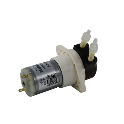 BPG Micro Peristaltic Pump 24V DC motor with dual tube connectors, OEM methanol water pump for laboratory and medical use
