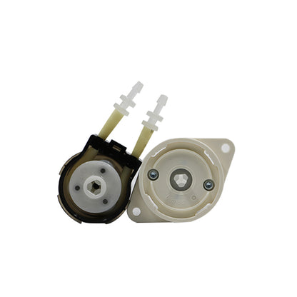BPG Peristaltic Pump head disassembled view showing front roller side and back mounting plate, easy disassembly design
