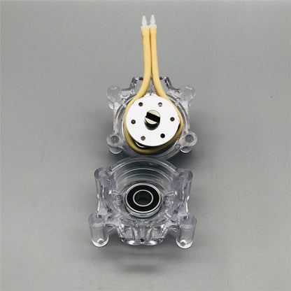BZ15 BZ25 Peristaltic Pump Head Disassembled View - Transparent PC Pump Body with Pharmed BPT Tube and 304 Stainless Steel Roller Assembly
