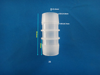Equal barb connector for dialysis and medical device fluid lines

