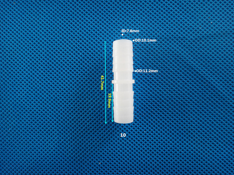 Equal barb plastic connector for cleanroom and semiconductor process tubing
