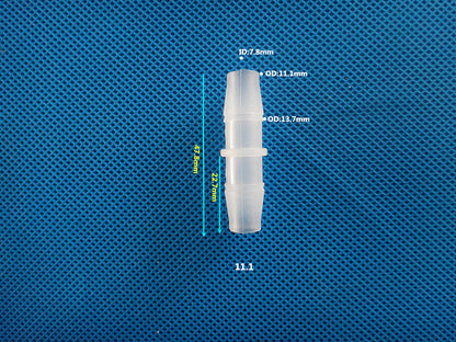 Equal barb straight fitting for peristaltic pump silicone hose
