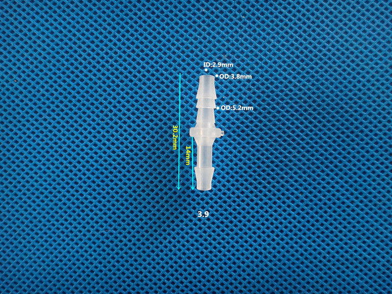 Equal barb tube connector for microfluidic and peristaltic pump systems
