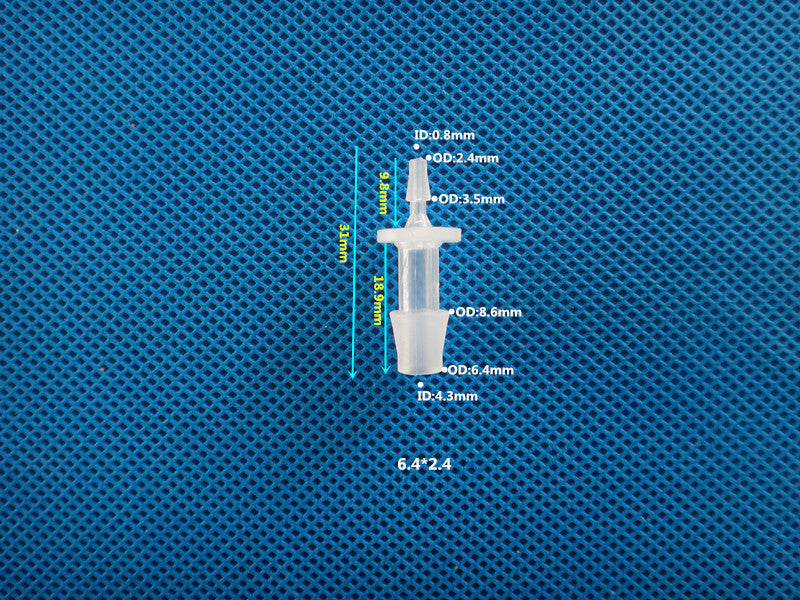 Food Grade Plastic Hose Reducer Fitting - Straight Barb Connector, Food Safe Application
