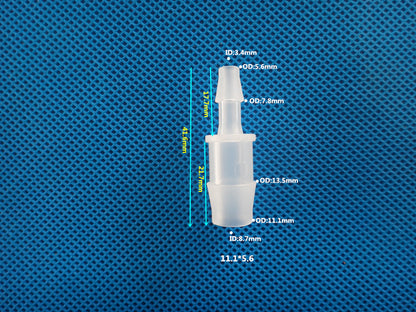 Food Grade Plastic Reducer Connector - Straight Barb Hose Fitting, Food Safe Material
