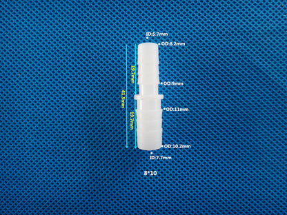 Food Safe Plastic Barb Reducer Hose Fitting - Straight Connector, Food Grade PP Material
