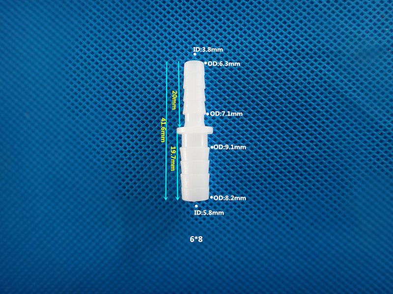 Food Safe Straight Plastic Hose Reducer - Barb Fitting Connector, Food Grade PP Material
