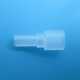 M6 Flangeless Fitting with Ferrule Natural PP Translucent for PTFE Teflon Tubing - Single Piece Close-up
