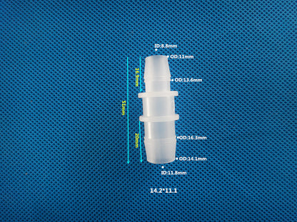 Plastic Barbed Straight Reducer Fitting - Tube Coupler for Aquaculture and Hydroponics
