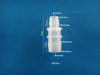 Plastic Extra Large Reducer Barbed Fitting - Straight Tube Connector for Heavy Duty Hose

