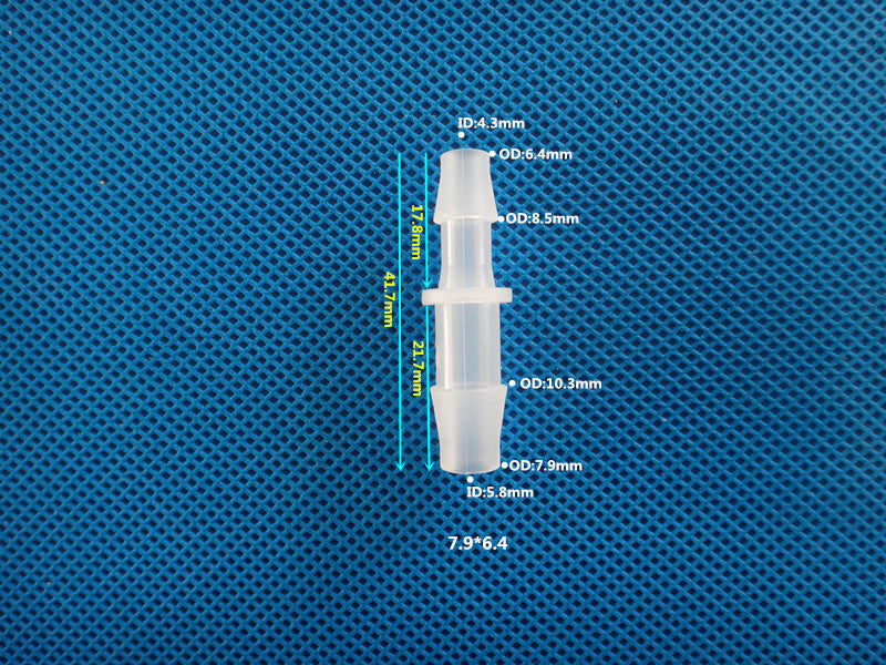 Plastic Food Grade Barb Hose Reducer - Straight Fitting Connector, Food Safe Application
