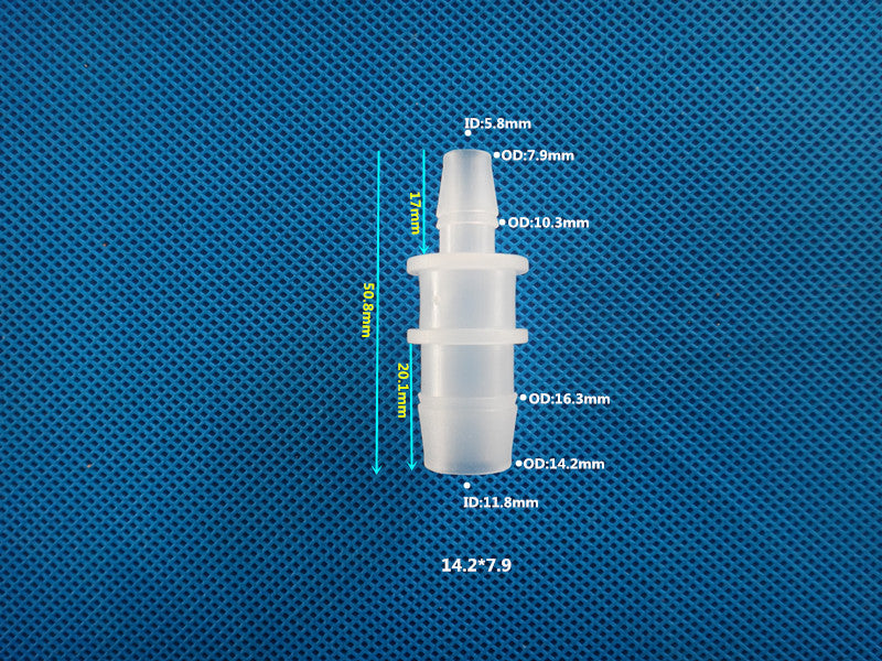 Plastic Hose Reducer Barb Connector - Straight Tube Fitting for Chemical Resistant Tubing
