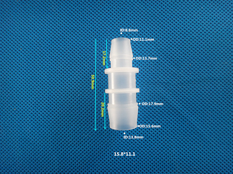 Plastic Large Bore Reducer Barb Fitting - Straight Tube Connector for Industrial Hose
