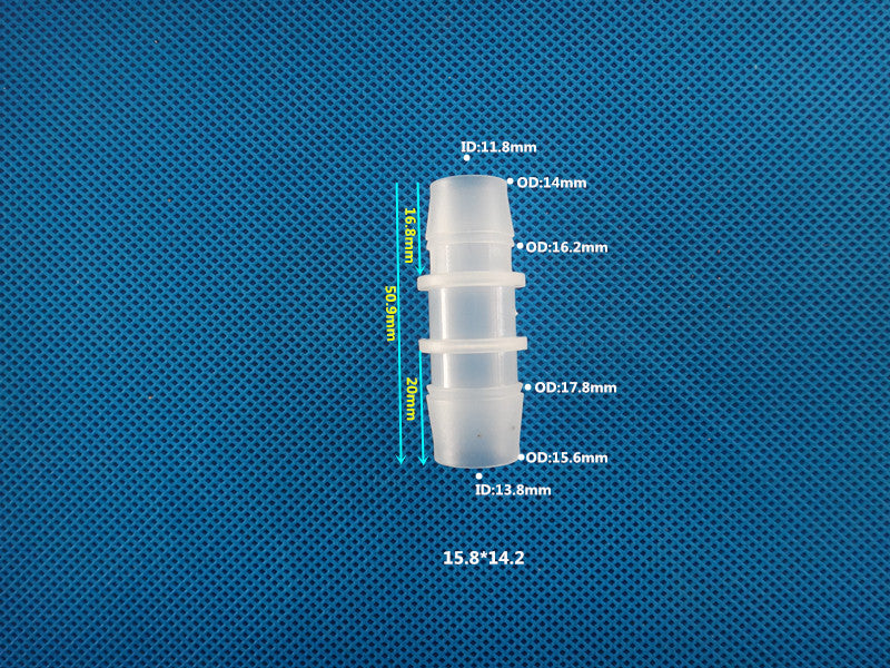 Plastic Large Reducer Barbed Tube Fitting - Straight Hose Connector for Pump Discharge Lines
