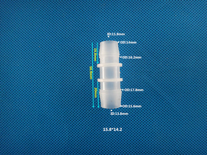 Plastic Large Reducer Barbed Tube Fitting - Straight Hose Connector for Pump Discharge Lines
