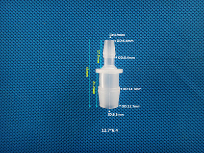 Plastic Reducer Barbed Connector 12.7x6.4mm - OD 12.7mm to 6.4mm Hose Barb Reducer Fitting
