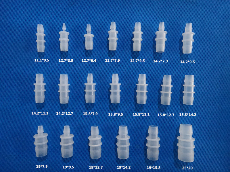 Plastic Reducer Barbed Connectors Multiple Sizes - Straight Hose Fittings 11.1 to 25mm OD

