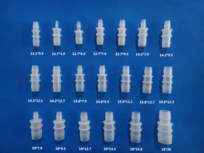 Plastic Reducer Barbed Connectors Multiple Sizes - Straight Hose Fittings 11.1 to 25mm OD
