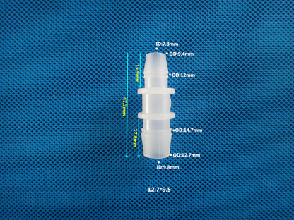 Plastic Straight Barbed Tube Reducer - Hose Fitting for Medical and Food Grade Applications
