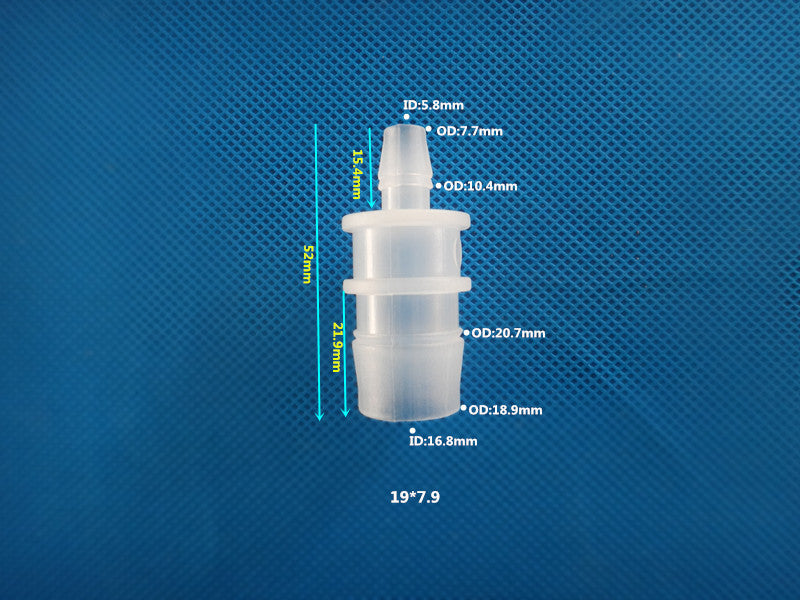 Plastic Straight Large Bore Hose Reducer - Barbed Tube Fitting for Fluid Handling Equipment
