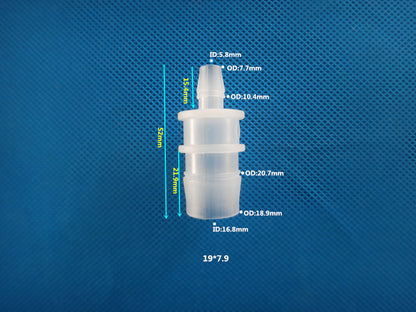 Plastic Straight Large Bore Hose Reducer - Barbed Tube Fitting for Fluid Handling Equipment
