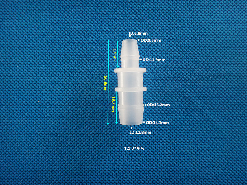 Plastic Straight Reducer Hose Fitting - Barbed Tube Connector for Beverage and Brewing Systems
