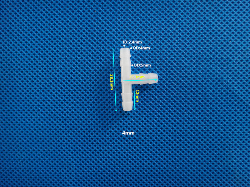 Plastic T-Shape Barb Tee Connector  - 3-Way Equal Diameter Hose Fitting