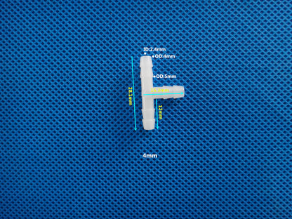 Plastic T-Shape Barb Tee Connector  - 3-Way Equal Diameter Hose Fitting