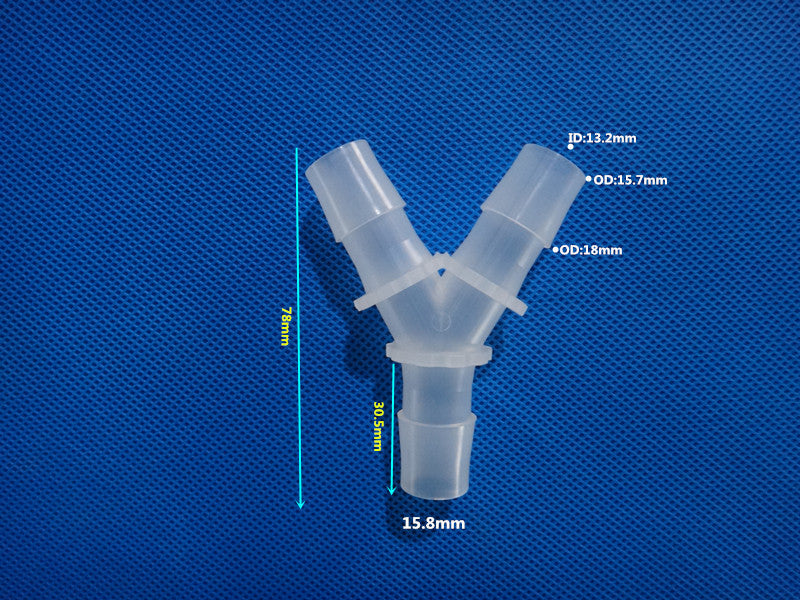 Plastic Y Barbed Fittings Three Way Tube Connectors 1/16 To 1/2 Food Grade