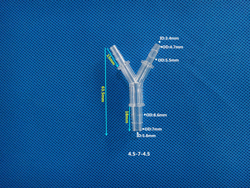 Plastic Y Barbed Fittings Three Way Tube Connectors 1/16 To 1/2 Food Grade