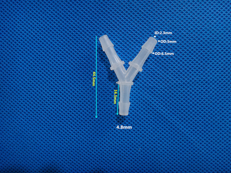 Plastic Y Barbed Fittings Three Way Tube Connectors 1/16 To 1/2 Food Grade